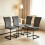 AINPECCA 4PCS Dining Chairs Velvet Cantilever Chairs Grey 8