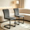 AINPECCA 4PCS Dining Chairs Velvet Cantilever Chairs Grey 9