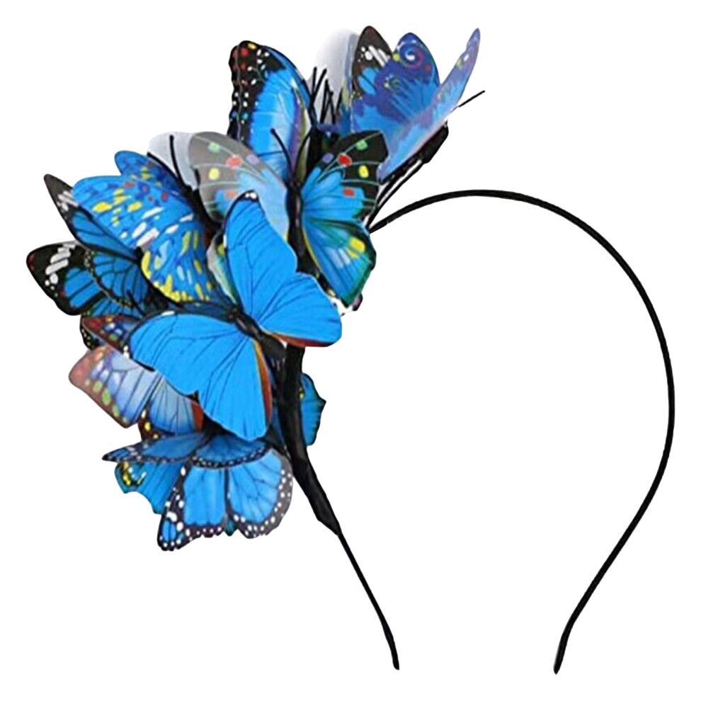 Colorful Butterflies Hair Hoop Blue Adjustable Headband