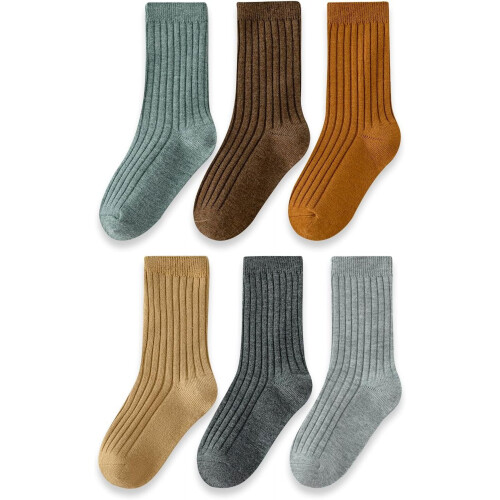 Kids Wool Hiking Socks Warm Thermal Crew Socks 6 Pack