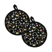 Heat-Resistant Pot Holders 8 Inch Round 2 Pack