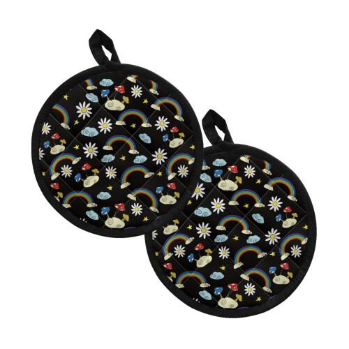 Heat-Resistant Pot Holders 8 Inch Round 2 Pack