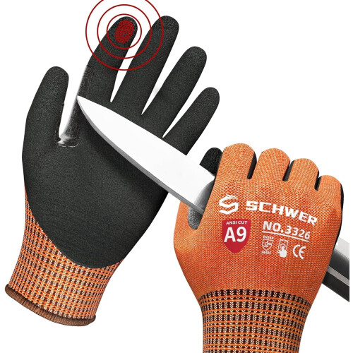 ProGuard PR3326 ANSI A9 Cut Resistant Work Gloves Orange L