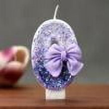 Qocolhg Number 0 Birthday Candle Purple Glitter Bowknot