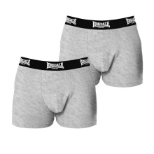 (XS, Grey) Lonsdale Mens Boxer Shorts (Pack of 2)