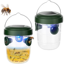 Meottam Solar Wasp Trap LED Hornet Bee Killer 2-Pack