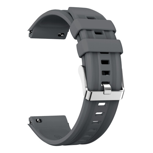 Pulseira de Silicone Curvada Compatível com Huawei GT6 Pro com Fivela Prateada - Pulseira de Substituição Grey 2