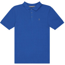 (14-15 Years, Blue) Farah Boys Bugsworth Embroidered Short-Sleeved Polo Shirt
