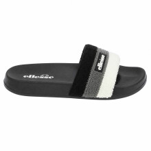 (10 UK, Black/Grey) Ellesse Mens Triple Stripe Terrycloth Open Toe Slides