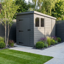 4x9 Pent Composite Shed Tanalised (Single Door, With Windows)