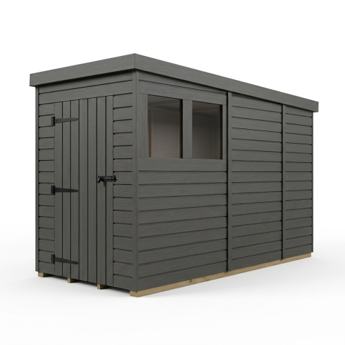 4x9 Pent Composite Shed Tanalised (Single Door, With Windows) 1