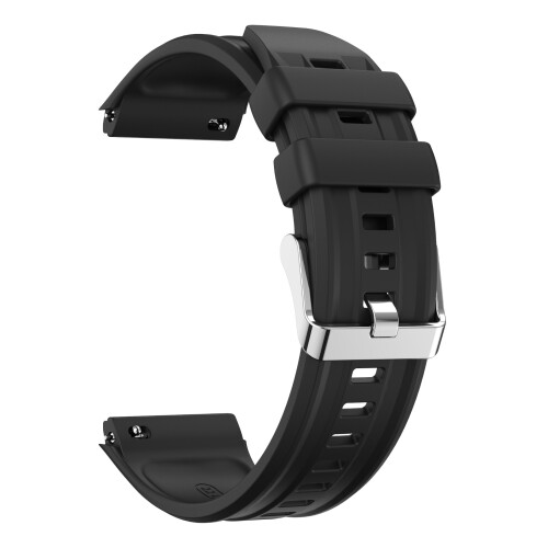 Pulseira de Silicone Curvada Compatível com Huawei GT6 Pro com Fivela Prateada - Pulseira de Substituição Black 1