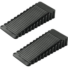 Rubber Door Stopper Silicone Wedge 2 Pack Black