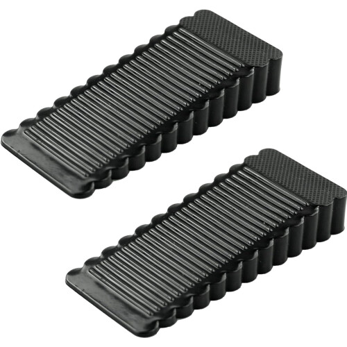 Rubber Door Stopper Silicone Wedge 2 Pack Black