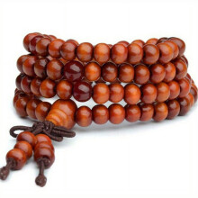 Sandalwood Prayer Bracelet 108 Beads 8mm Black Ebony Orange