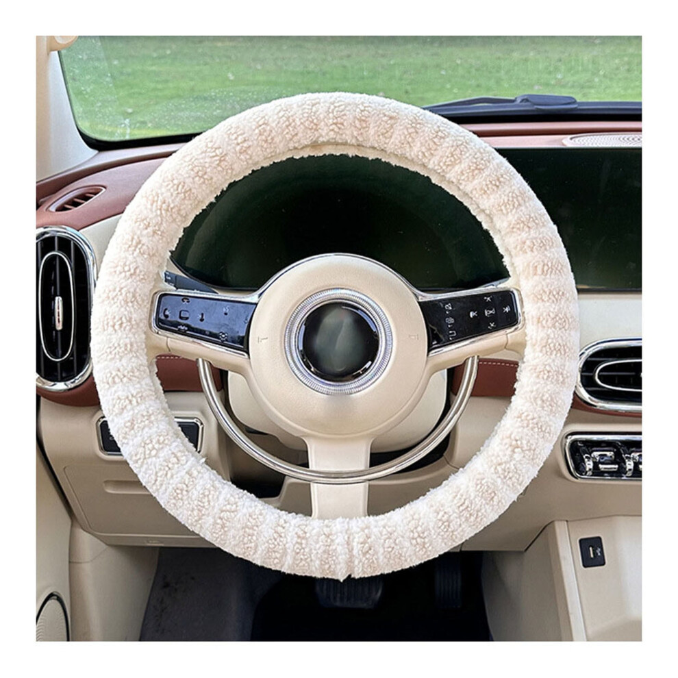 Lamb Wool Steering Wheel Cover Winter Warm Anti-Slip 9104145349565