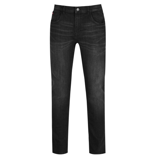 Lee Cooper (36L, Black) Lee Cooper Mens Denim Plain Slim Jeans