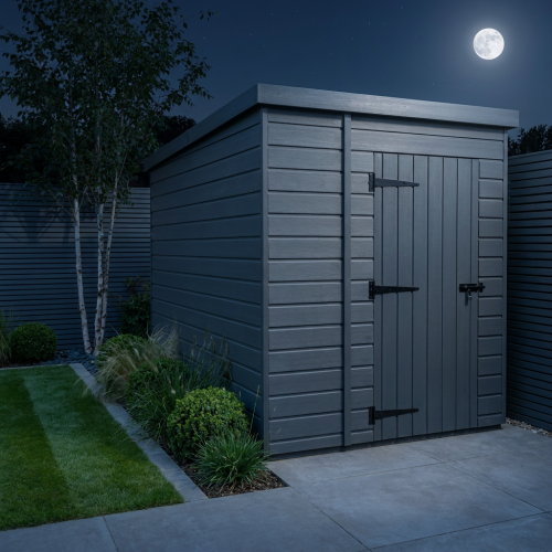 5x8 Pent Composite Shed Tanalised (Single Door, No Windows) 2