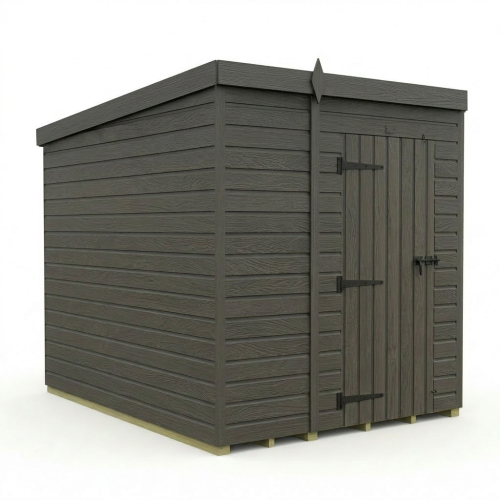 5x8 Pent Composite Shed Tanalised (Single Door, No Windows) 1