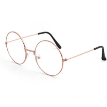 Vintage Round Metal Eyeglasses Frame Rose Gold