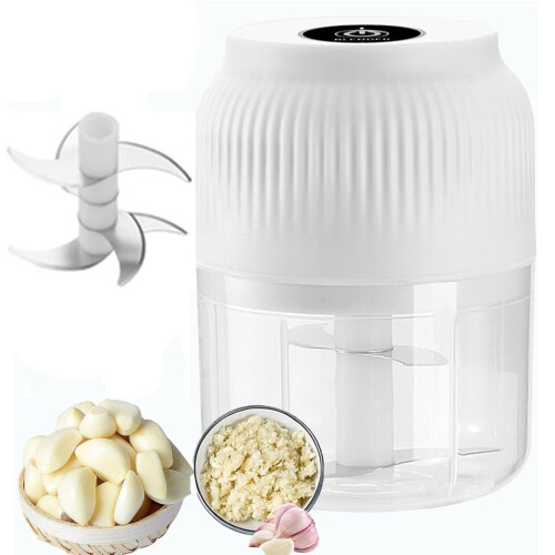 Electric Garlic Chopper Rechargeable Portable 6-Blade