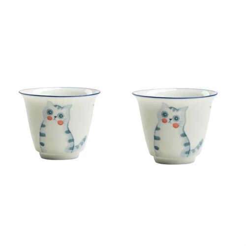 Hand Painted Cat Teapot Ceramic Tea Set
