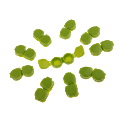 Lens Case Container Portable Travel Holder Green 10pcs