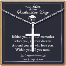 Cross Necklace Silver Cuban Link Chain for Men