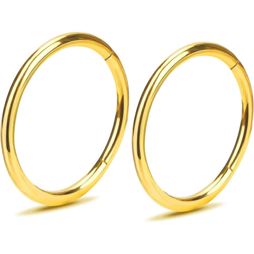 Titanium Nose Rings Hoops 20G-16G 6-12mm 2 pcs