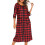 Women's Plaid Robe with Zipper Front and Pockets S-2XL 1