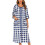 Women's Plaid Robe with Zipper Front and Pockets S-2XL 1