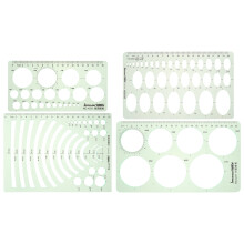 Ruler Circle Stencil Oval Template Set Green 2 Pack