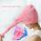 (Pink)absorbent Hair Drying Cap Thick Quick Dry Bath Towel Cap Plush Solid Color 2
