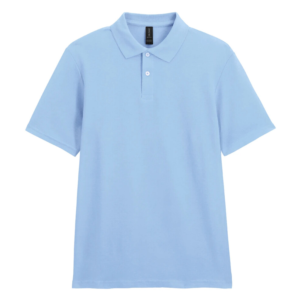 Gildan (S, Light Blue) Mens Softstyle Double Pique Polo Shirt