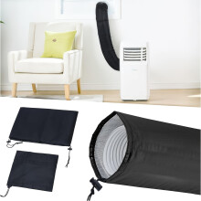 (Black) Portable A/C Hose Insulation Sleeve, 4 Ply Aluminum Foil Insulated A/C Hose Sleeve, Fits 5" And 5.9" Exhaust Hoses With Elastic
