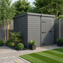8x6 Pent Composite Shed Tanalised (Single Door, No Windows)
