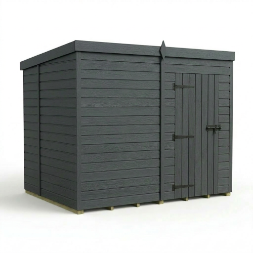 8x6 Pent Composite Shed Tanalised (Single Door, No Windows) 1