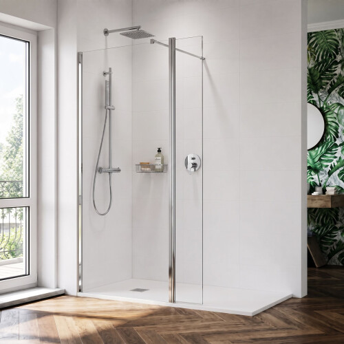 Balterley 1850 x 300 x 8mm Hinged Return Screen 2