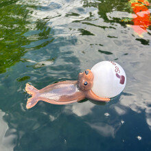 Adorable Floating Resin Sea Lion Statue With Super Cool Ball, Ideal For Decorating Swimming Pools, Aquariums, Weather-resistant