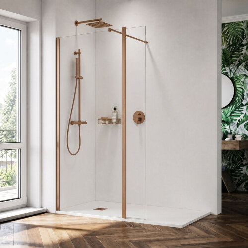 Balterley Balterley 1850mm Brushed Bronze Wetroom Screen 2