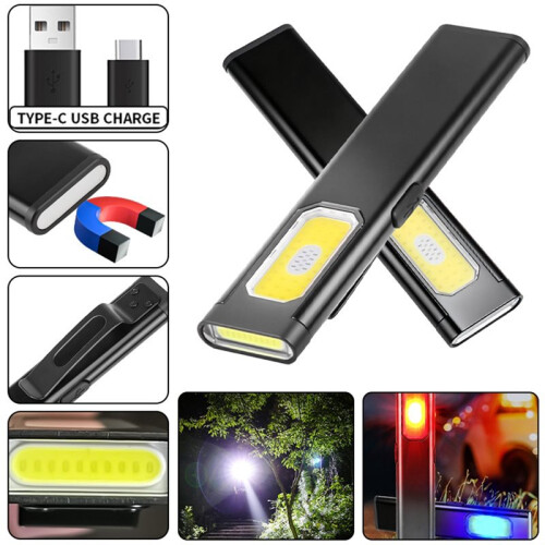 Rechargeable LED Keychain Flashlight Portable  Light Pocket Lantern Flood Work Light with Magnet 2