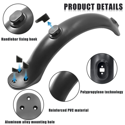 For  M365 /M365 Pro Electric Scooters Comprehensive Rear Mudguard Kit Includes  Bracket Hook and Taillight B 1