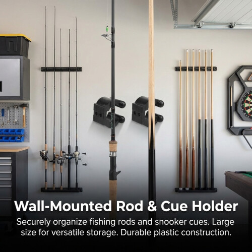 (large) Snooker Cue Wall Mount Holder - Plastic Clip 2