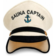 Unisex Sauna Captain Felt Hat In White With Anchor Embroidery, Comfortable And Heat Resistant Hat For Spa And Sauna