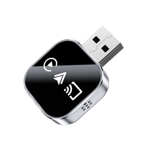 Wireless CarPlay/Android Auto/Mirror Link Box Q1AS Silver 3-in-1 Adapter for Overseas Systems 1