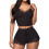 Γυναικείο Σετ Πυτζάμας Μαύρο Crop Top και Σορτς 2 τεμάχια 1
