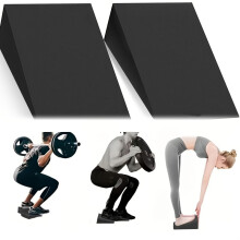 2-Piece Squat Wedge Block Incline Brick - Great For Yoga, Strength Training, Deep Stretching - Squat Assist Triangular Incline
