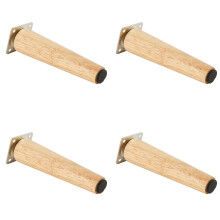 Rubber Wood Furniture Legs 4pcs for Chair Table Sofa