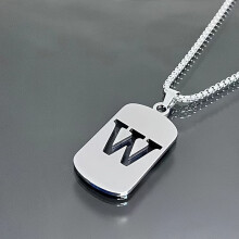 Retro Letter Pendant Necklace Adjustable Chain