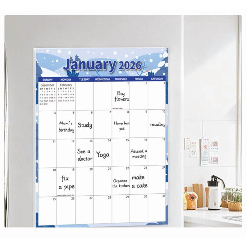 Magnetic Calendar 2026 Whiteboard Refrigerator Organizer